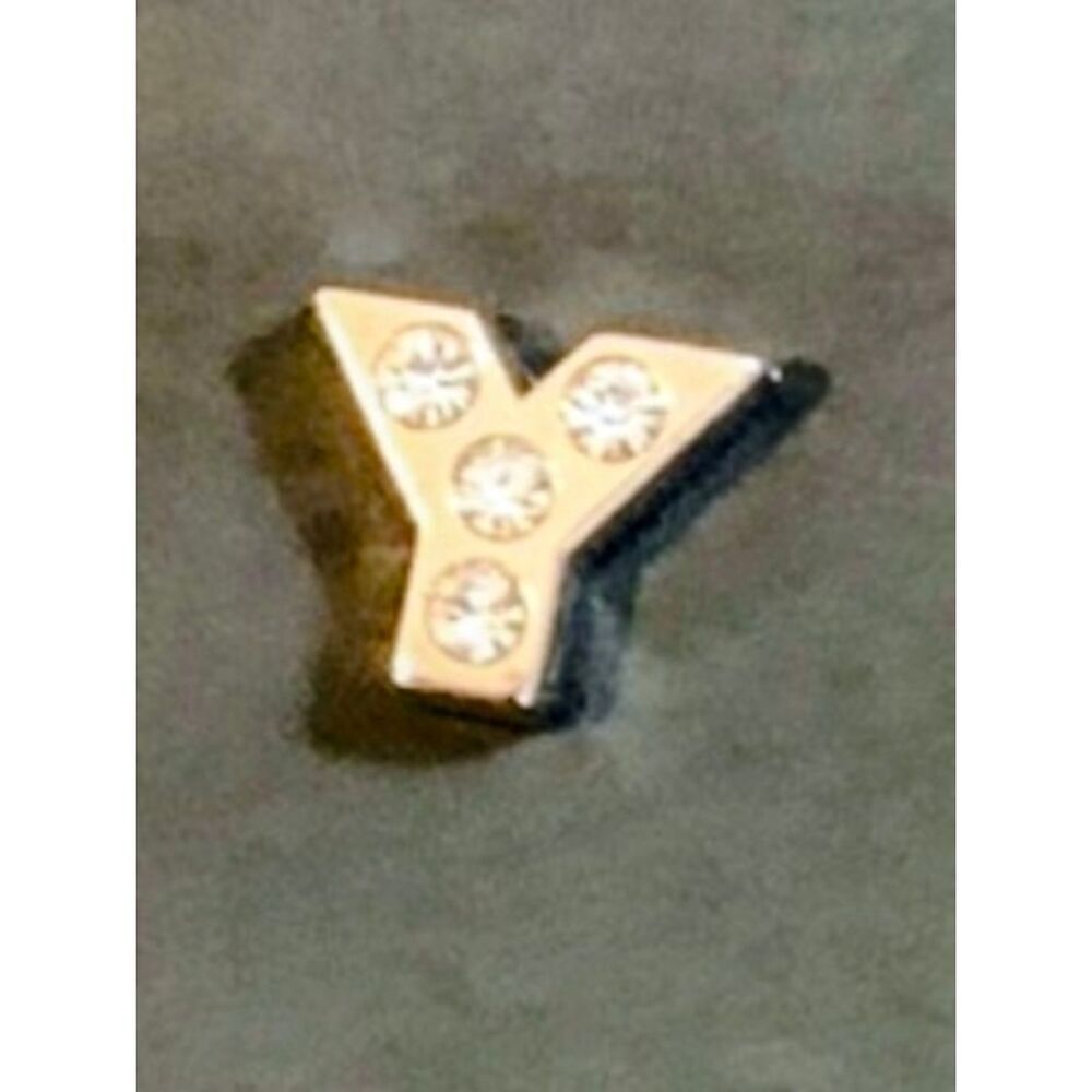 Letter Y Rhinestone Charm For Floating Lockets